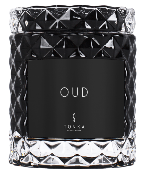 Свеча аромат OUD черный стакан